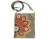 Satchel - Passionfruit & Grey Lotus Linen - $20.00